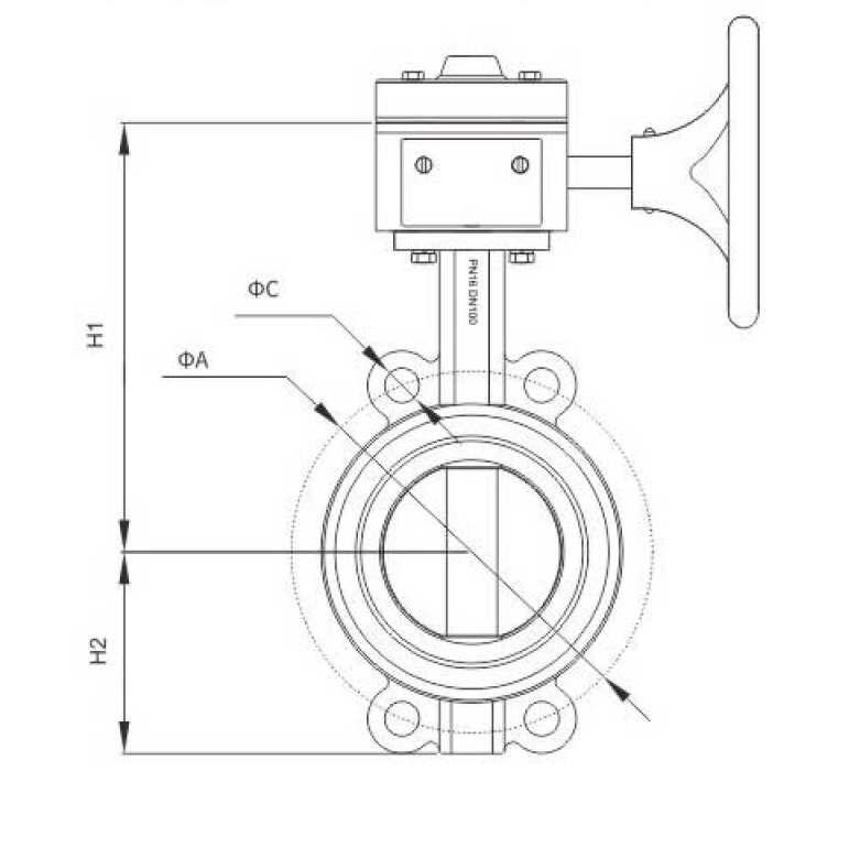蝸(wō)輪消防(fáng)信号對(duì)夾蝶閥(fá)(圖1)